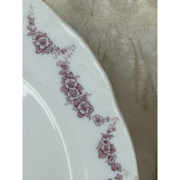 Antique 1890s John Maddock Sons Heumann Oval Platter Pink Color EUC VERY RARE - Picture 5 of 16